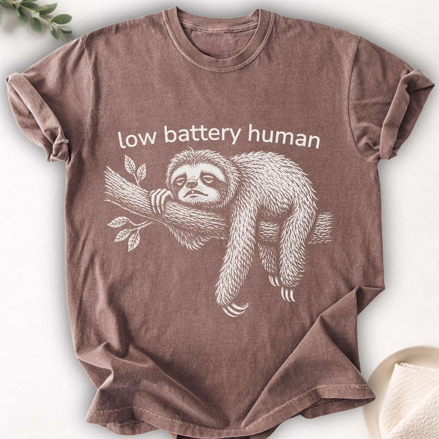 Low Battery Human Sloth Tee