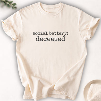 Social Battery: Deceased Minimal Tee
