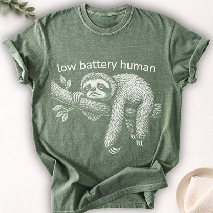 Low Battery Human Sloth Tee