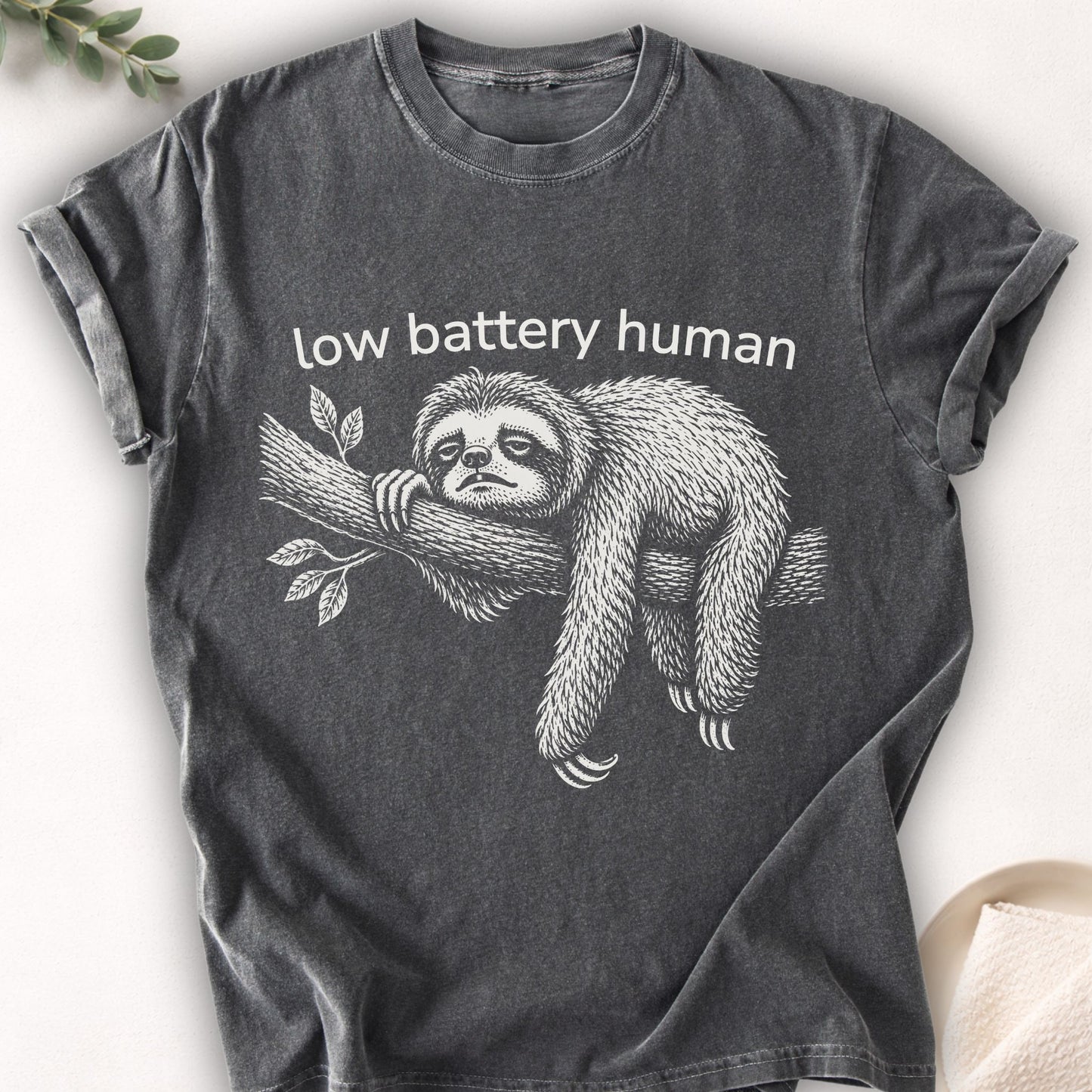 Low Battery Human Sloth Tee