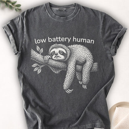 Low Battery Human Sloth Tee